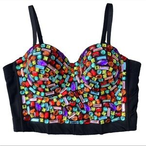 Jeweled Corset Bustier Party Clubwear Fun Size XL